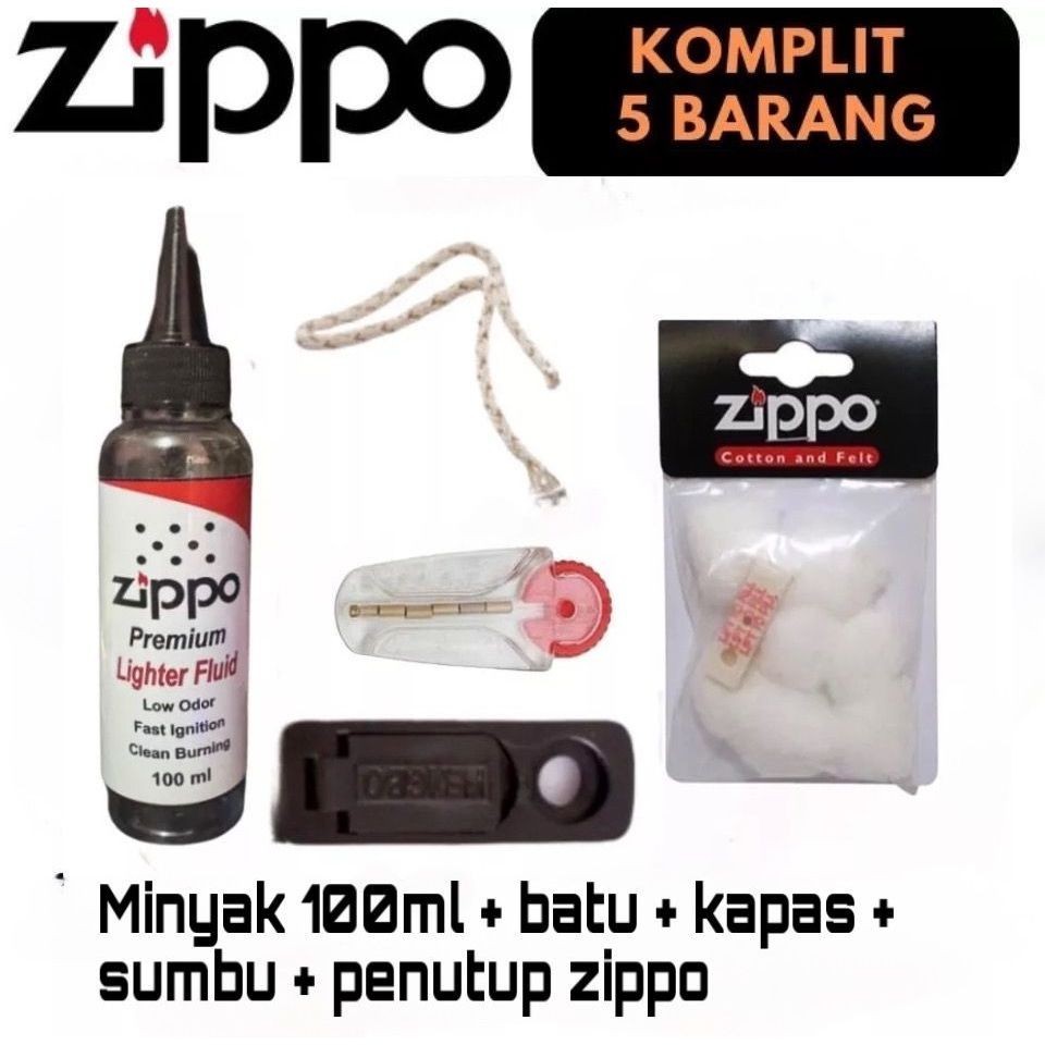 Termurah Minyak zippo refill isi ulang batu zippo / sumbu zippo / penutup zippo / kapas zippo