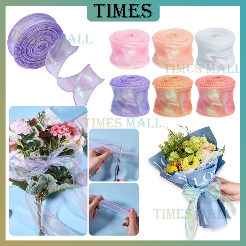 

Pita Gelombang Hologram Wave Ribbon / Pita Kado Buket Flower Wrapping / Pita Buket / Ribbon Fish Tail