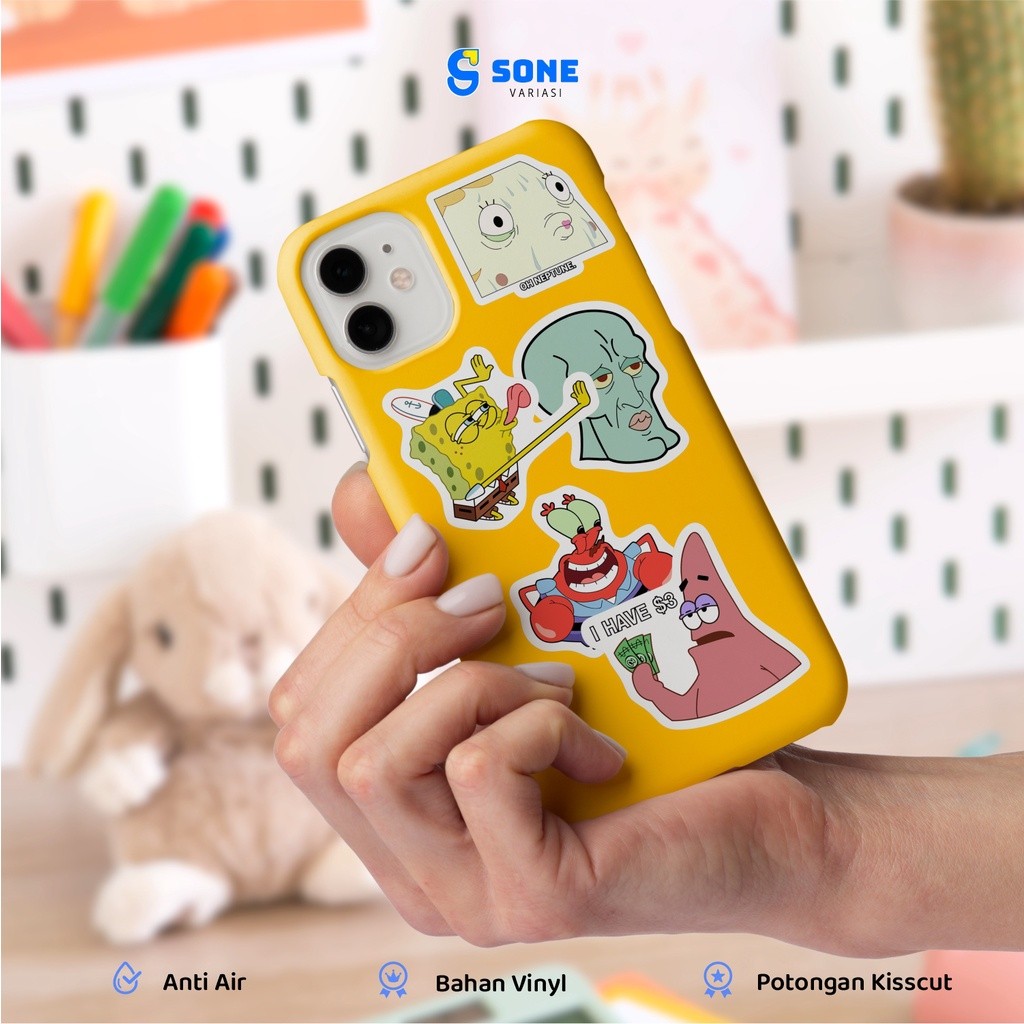

Stiker Pack Kartun Spongebob Squarepants Bahan Vinyl Waterproof untuk Dekorasi Laptop Diary Thumblr DIY