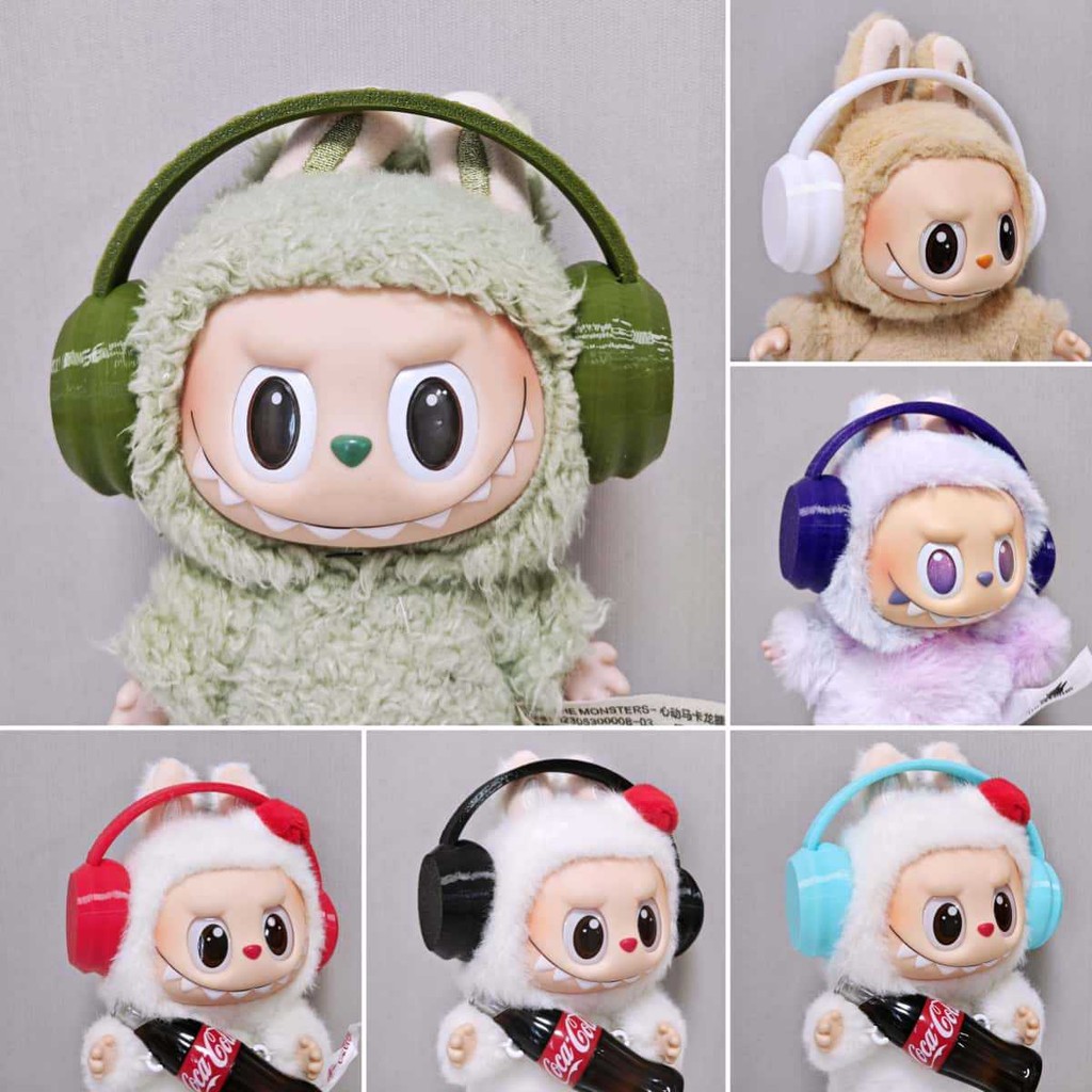 Labubu Doll Headphones Labubu V1 V2 Idol Dolls Plush Doll'S Headset Sitting Party Accessories