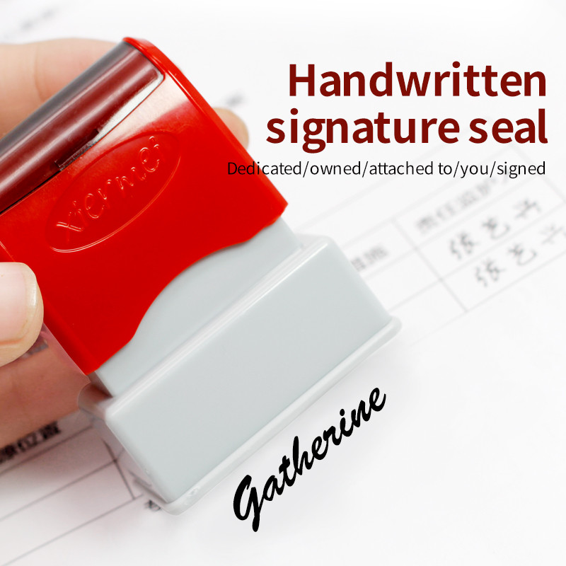 

Custom Teacher Name Ink Stamp Signature Calligraphy Selfing-Inking Personalized Letter Stamp For School Student Child Cloths