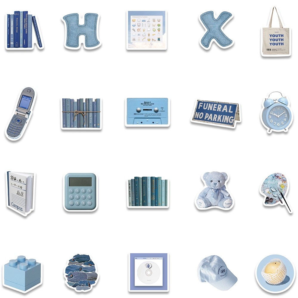 

Stiker Ins Biru SImpel Buku Tempel/Buku Harian/Hp/Dekorasi Laptop/Sticker Helm Tahan Air Vinil/Stiker Tablet Ponsel Stiker Tahan Air