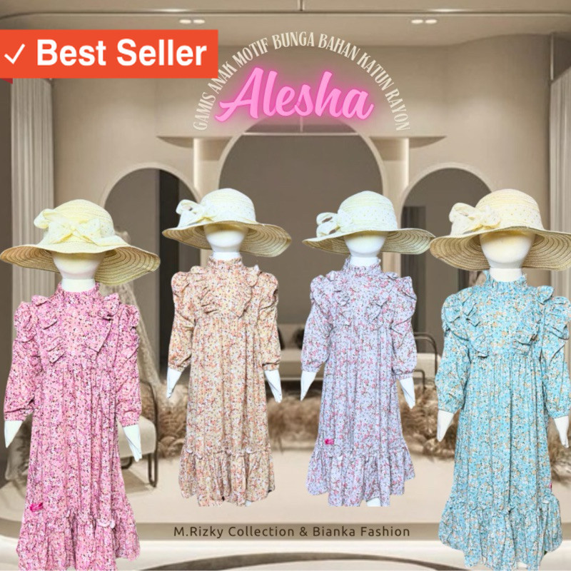 Fashion Muslim Kekinian Termurah / Alesha Motif 2 Gamis Anak Perempuan Rayon Motif Premium 1-12 Tahu