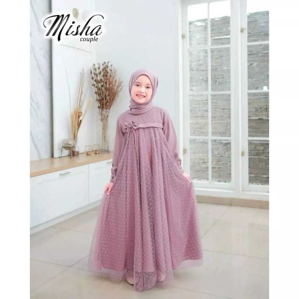 Baju Kekinian Murah Wanita Muslimah / Gamis Brukat Anak Model Terbaru 2025 Misha Dress Pesta Anak Pe