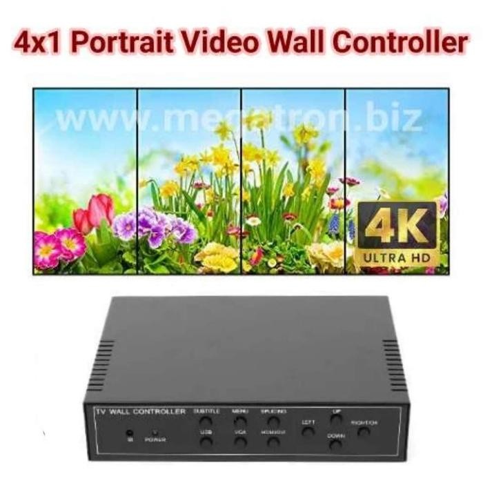 Portrait Video Wall Controller (HDMI VGA DVI USB input)- Support 4x1 3x1 2x1 2x2