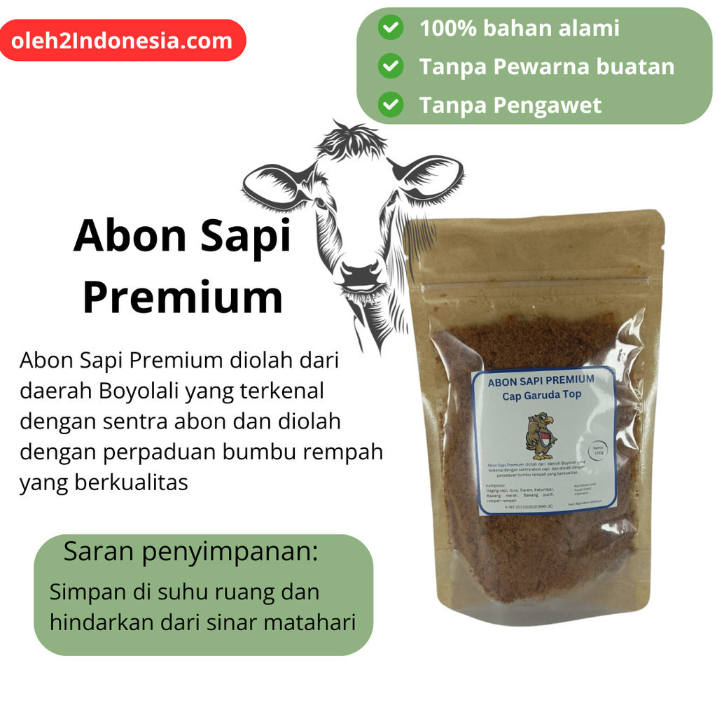 

Abon Sapi Premium Garuda Top 100gr Asli Boyolali Enaaak