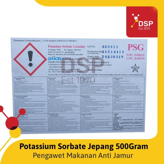 

Mumpung Murah Potasium Sorbate Daicel Ex. Jepang 500 Gram Food Grade