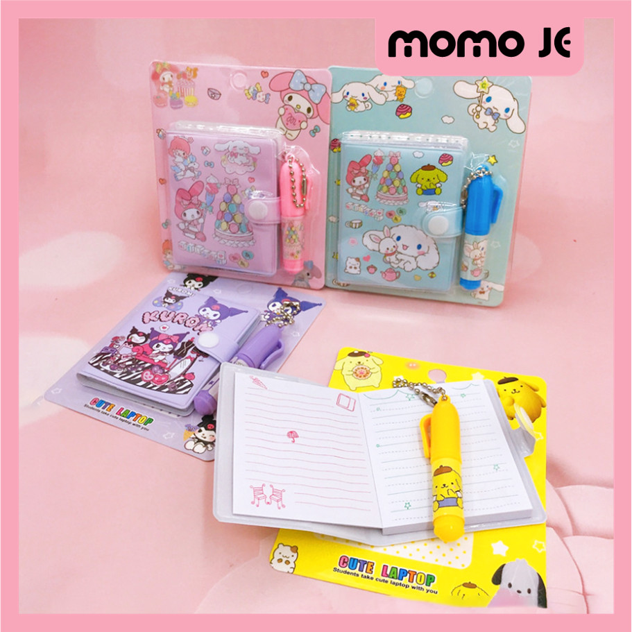

MOMO JE S6146 2 in 1 Mini Note Book Set Memo Diary Motif Mini Klip Note Book and Pen Buku Diary Kancing