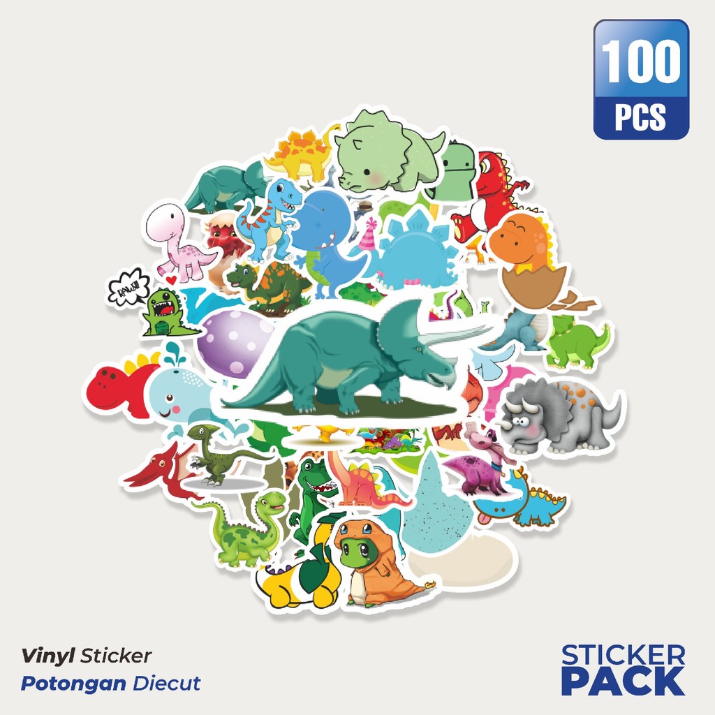 

Stiker Vinyl Stiker Baby Dinosaur (Bayi Dinosaurus) Waterproof Aesthetic- Untuk Laptop, Motor, dan Helm - Paper Stationery Pack