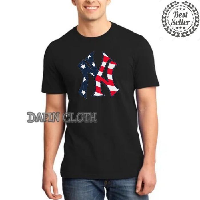 Tshirt Baju Kaos Pria Nike New York Yankees USA - Hitam, S