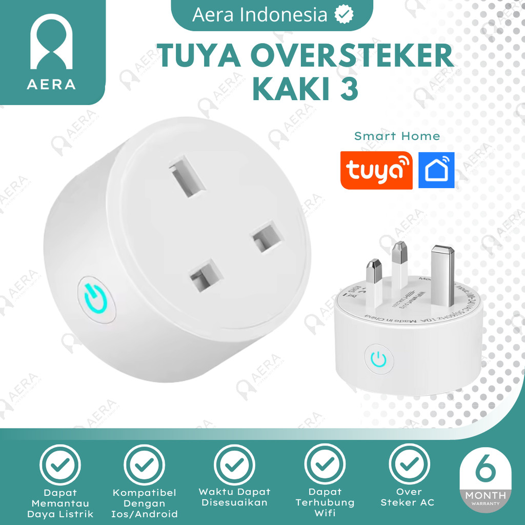 Tuya Smart Plug | Oversteker Kaki 3 | Tuya Smart Home Kaki 3 | Tuya Smart Plug 3  | Stop Kontak Pint