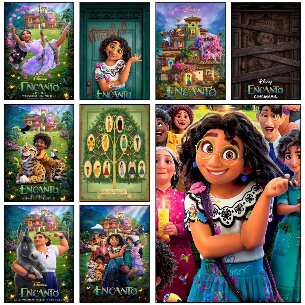 

1PC Disney Encanto Poster Self-adhesive Art Waterproof Paper Sticker Coffee House Bar Room Wall Decor
