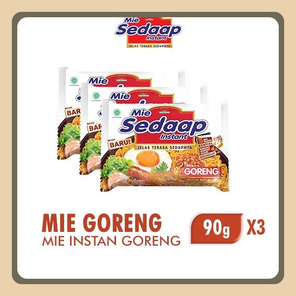 

Sedaap Mie Instan Goreng Bawang Asli 90 Gr X3