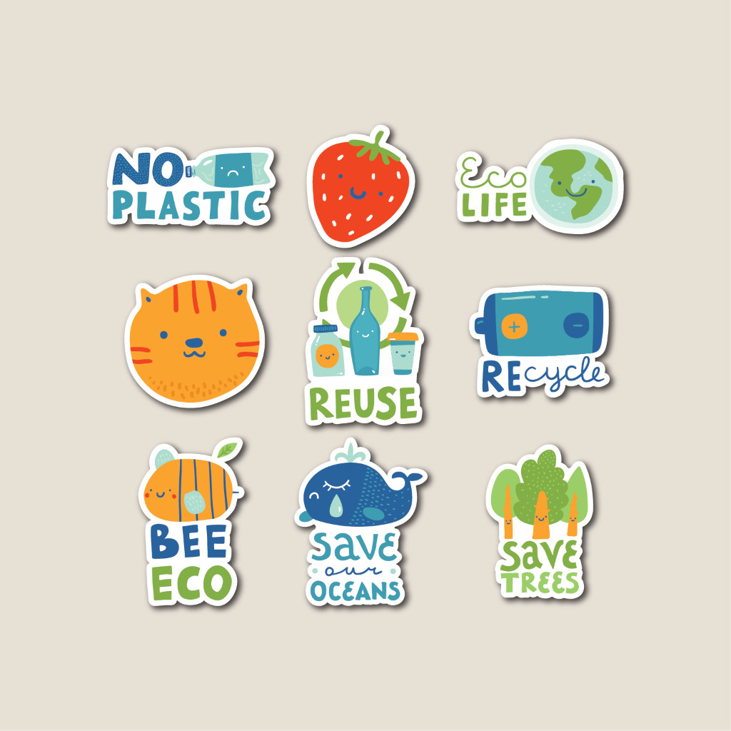 

Stiker Pack Zero Waste | Sticker Tumbler | Stiker Laptop Koper Helm