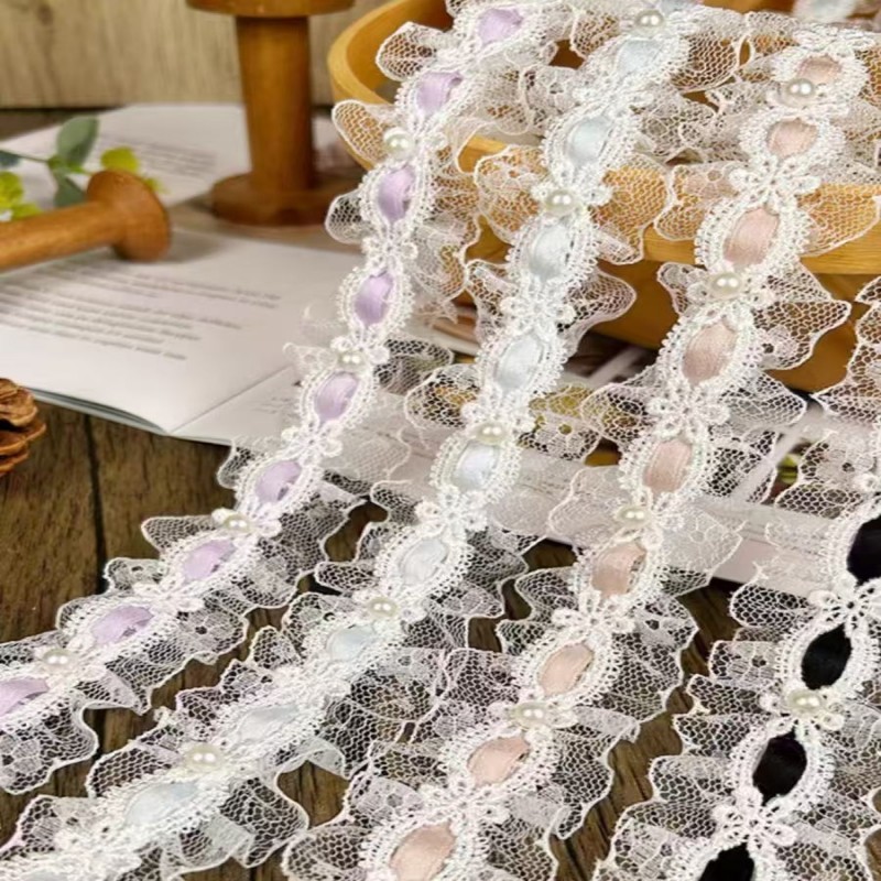 

Bow Pleated Ribbon Lace Handmade Diy Decoration Baby Clothes Skirt Hem Clothing Accessories Curtains Home Decoration Accessories
