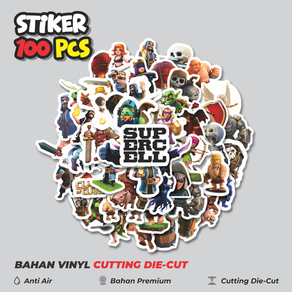

Terbaru! 50 pcs Stiker Game Clash of Clans Dekorasi Lucu Kreatif untuk Notebook, Skateboard, HP