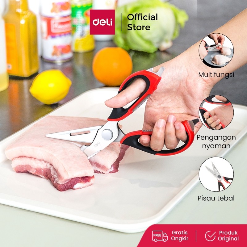 

Deli Kitchen Scissors / Gunting Dapur Multifungsi 225mm Pisau Tajam 77770