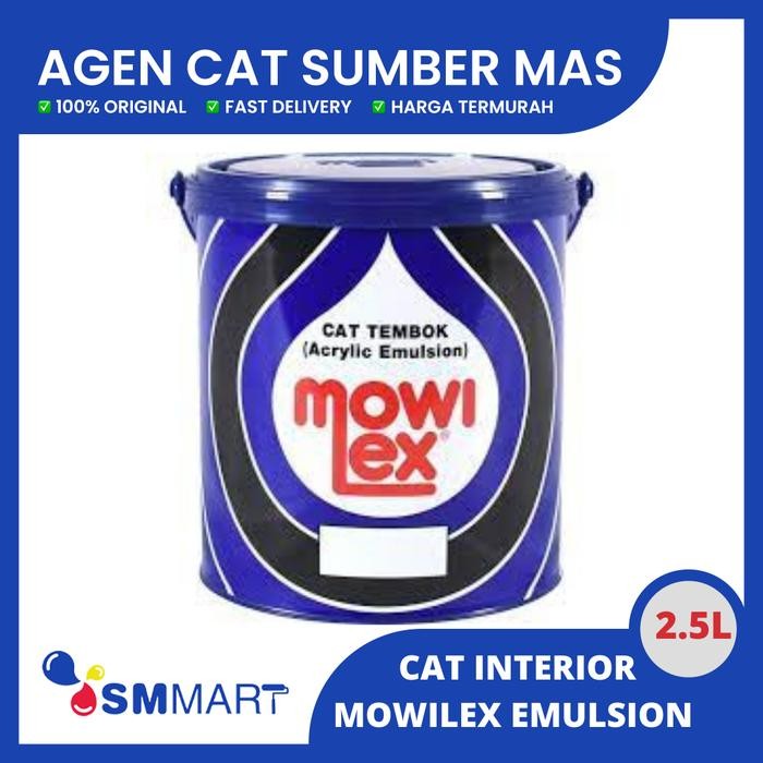 

COD MOWILEX ACRYLIC EMULSION WARNA STANDART / PUTIH E-100 2.5L - PUTIH E100