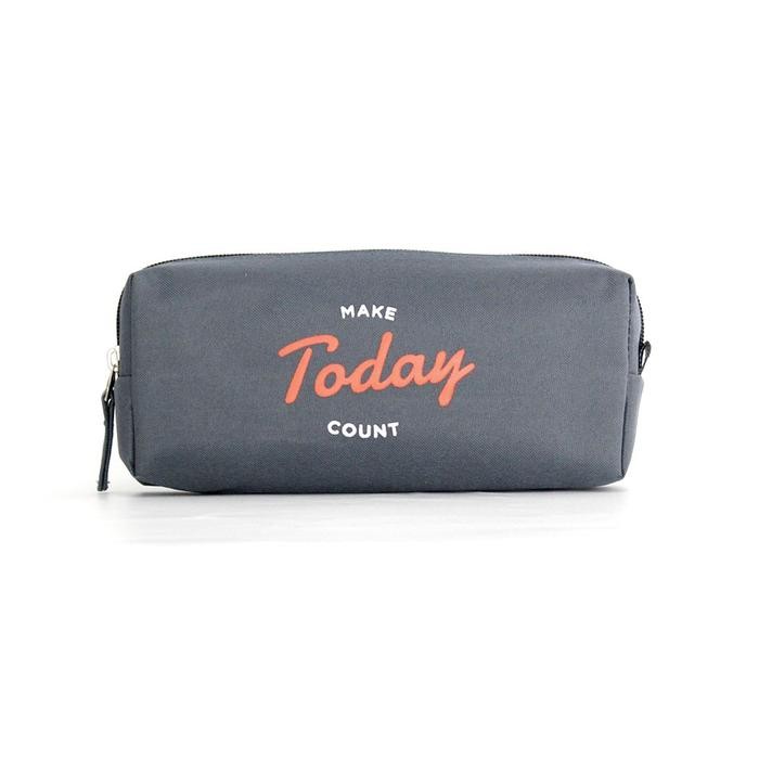 

BEST- [Kuyamol] Tempat Pensil Cute Kotak Pensil Harvest Motivasi MS2 Make Today Count - Grey