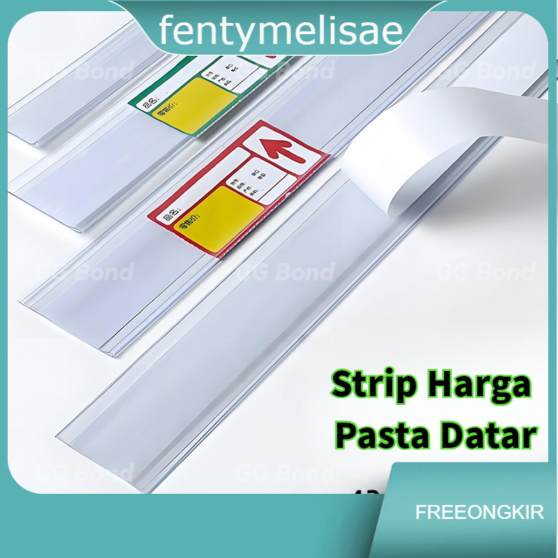 

fentymelisae 10PCS 90CM PVC Price Rail with Double Tape & Clip Universal Price Tag Holder for Minimarket and Supermarket Shelves Local Stock