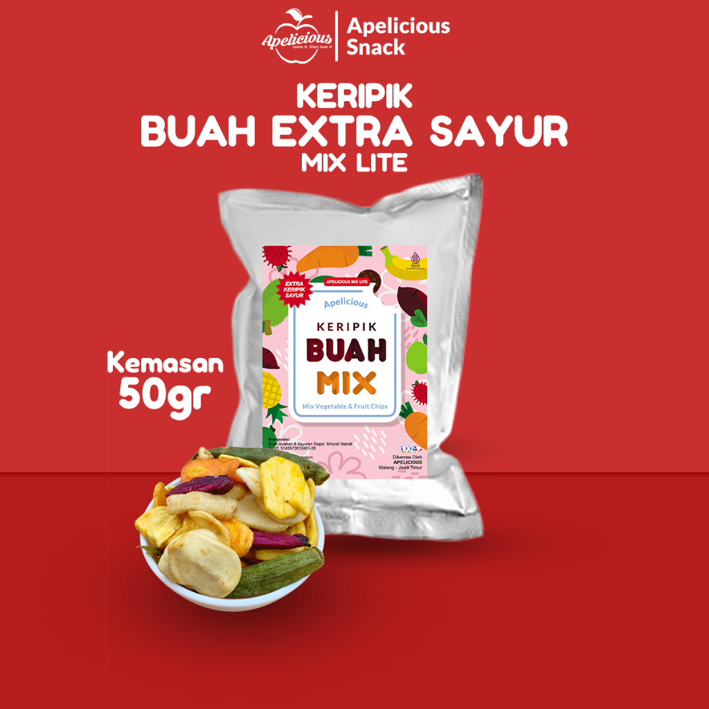 

TERLARIS APELICIOUS BUNDLING 5 MIX LITE 50gr - Bundling 5 Keripik Buah / Sayur Mix 50gr, - Food, Cemilan