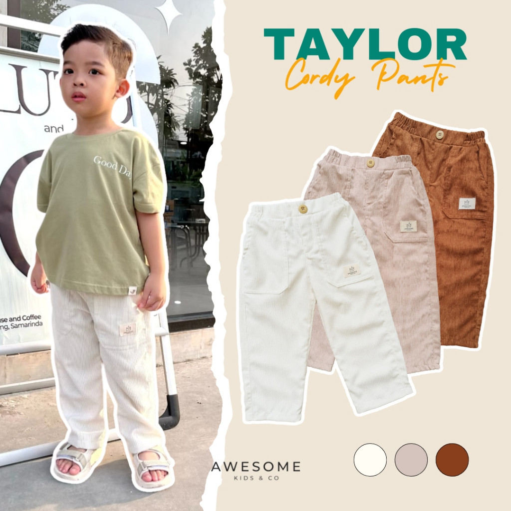 BENO_SHOP.ID AWESOMEKIDS Taylor Cordy Pants Celana Chino Basic  Panjang Anak Corduroy Laki Perempuan
