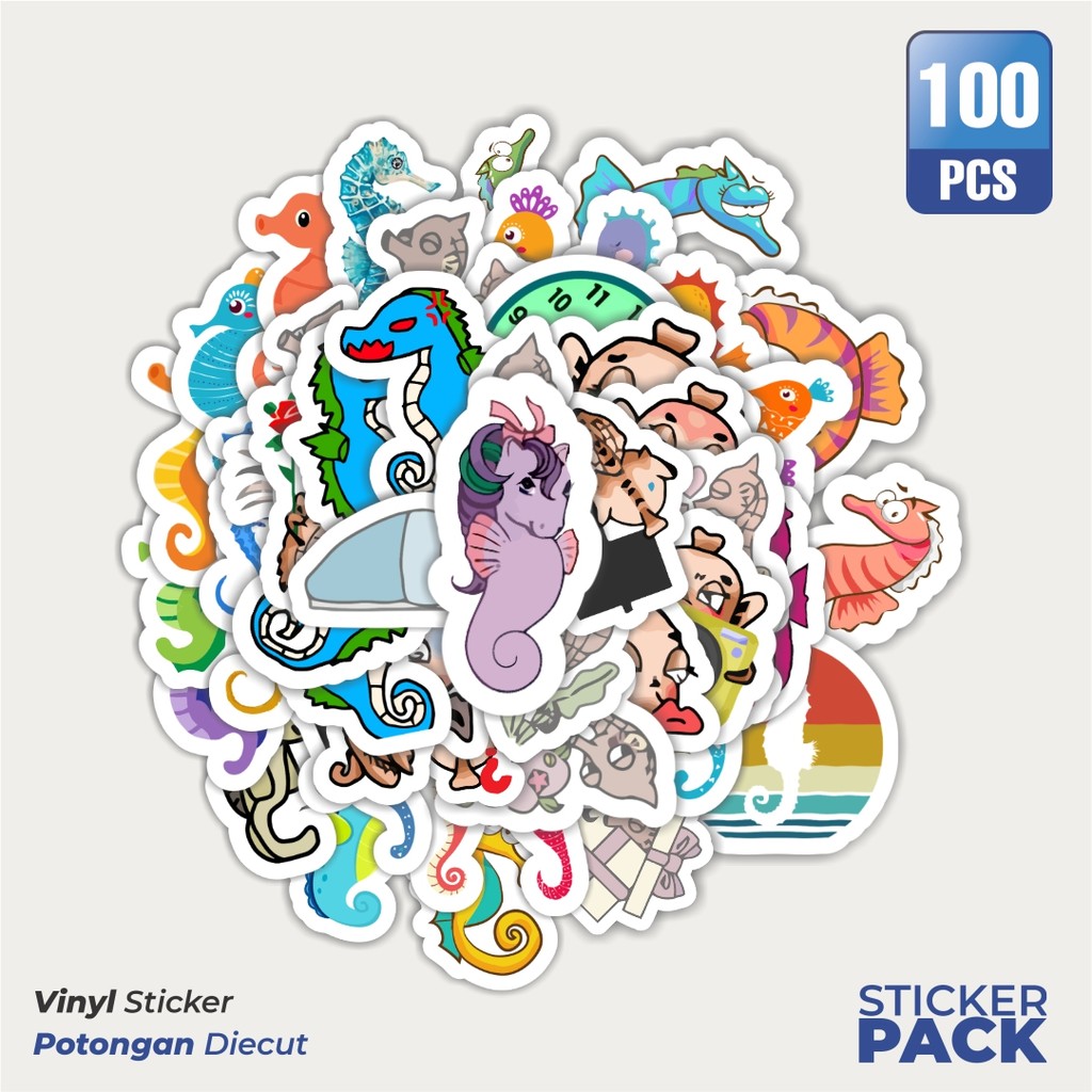 

Stiker Vinyl Sticker Hewan Kuda Laut Waterproof Aesthetic- Untuk Laptop, Motor, dan Helm - Paper Stationery Pack