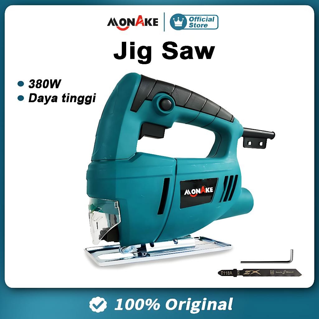 MONAKE Alat Jerman Mesin Jigsaw Gergaji Triplek Potong Kayu Listrik Jig Saw Machine-1
