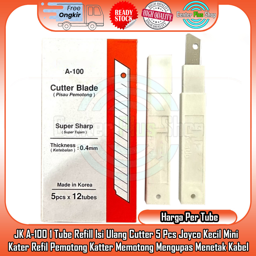 

JK A-100 1 Tube Refill Isi Ulang Cutter 5 Pcs Kecil Mini Minimalis Cuter Carter Karter Katter Kater Refil Pemotong Katter Iris Kabel Cabel Cable Anti Karat Korosi Spare Blades Kupas Belah Bagi SJN Pisah Original High Quality