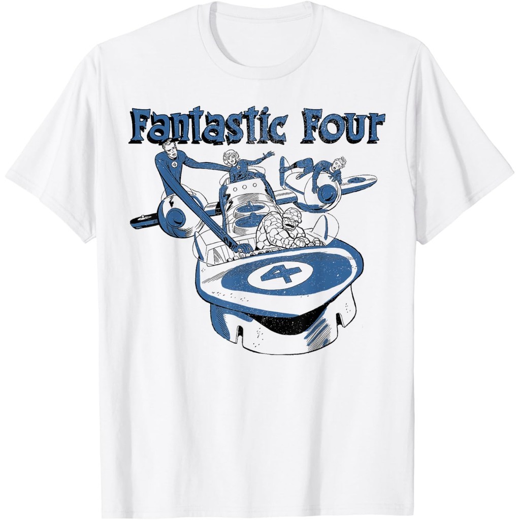 Baju Kaos  Marvel Fantastic Four Group Shot Fantasticar T-Shirt