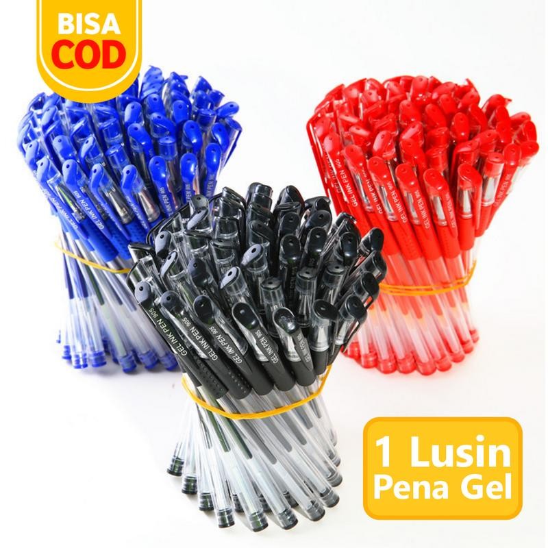 

RADEYA Pulpen 1 Lusin Isi 12 Pcs Tinta Gel 0.5 mm Bisa Diisi Ulang Balpoint Gel Murah Alat Tulis Pena Plastik Stationery