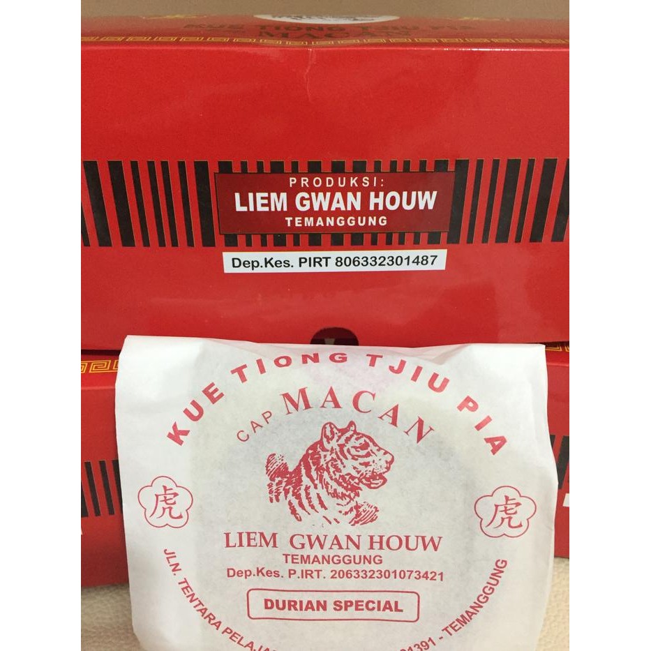 

Tong Tjiu Pia Khas Temanggung / Kue Bulan Cap Macan - Durian Special, tanpa vaccum [terlaris]