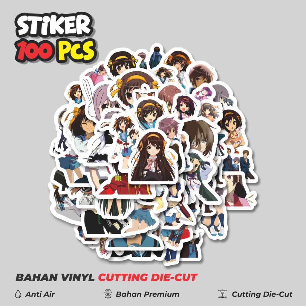 

Terbaru! 50 pcs Sticker Anime The Melancholy Dekorasi Lucu Kreatif untuk Notebook, Skateboard, HP