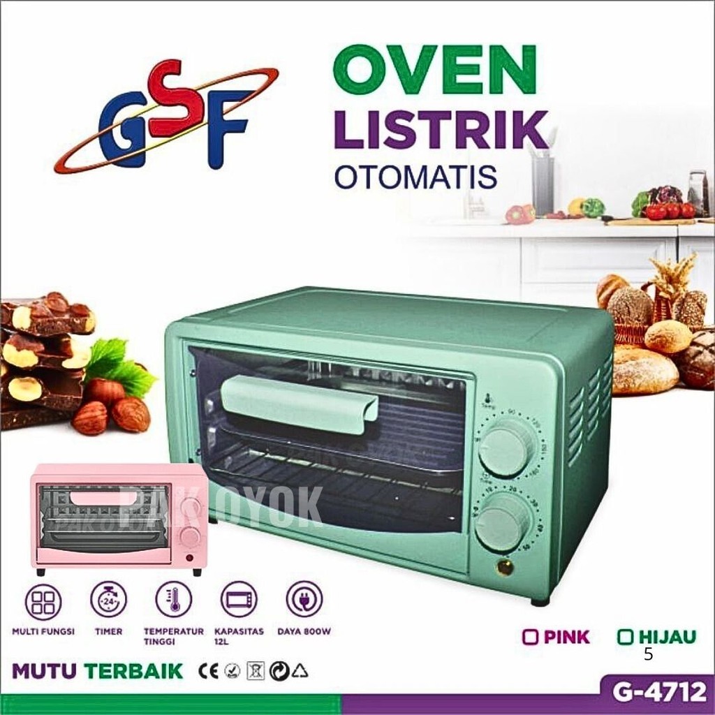 Oven Listrik Otomatis GSF-4712 - Oven Listrik Api Atas Bawah - Oven Listrik 12 Liter - Oven Listrik 