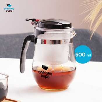

ORI One Two Cups Teko Teh Kaca Saringan Tahan Panas Infuser Teapot 500ml - TP-758