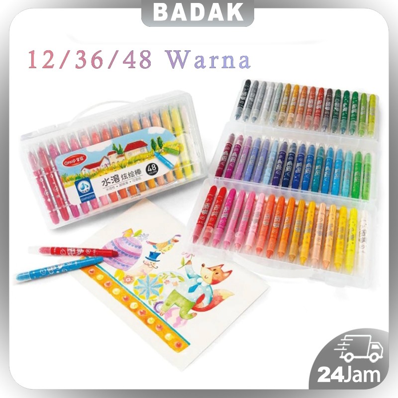 

CRAYON GRASP / CRAYON GRASP MATA SEDANG / WATER SOLUBLE CRAYON / KRAYON WARNA / SILKY CRAYON