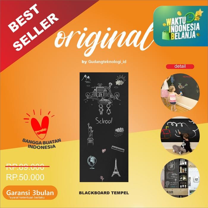 

Black Board Vinyl Chalkboard Papan Tulis Kapur Tempel Dinding