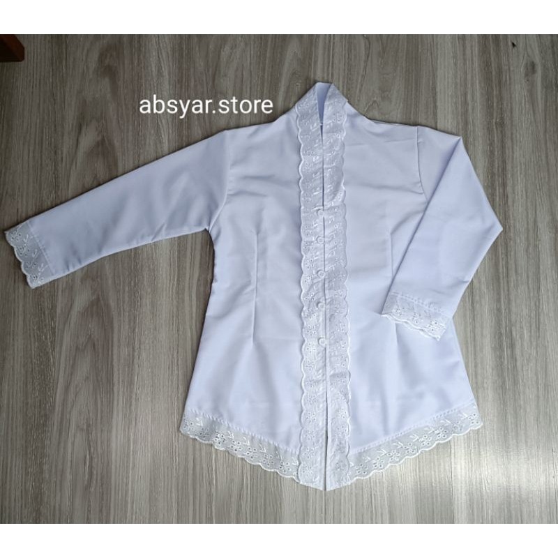 BROMSUNSHOP  Baju Kebaya Anak Seragam Sekolah Atasan Putih Kebaya Perempuan