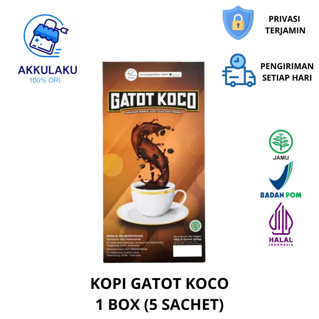 

Kopi Gatot Koco 5 Sachet (1 Box) Kopi Pria Original BPOM