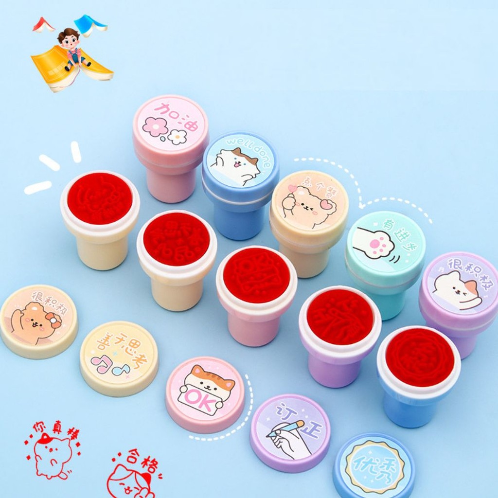 

[GROSIR ATK] STEMPEL MINI HARGA 1 SET ISI 5 BENTUK KARAKTER KARTUN , WINNIE THE POOH DLL KAWAII