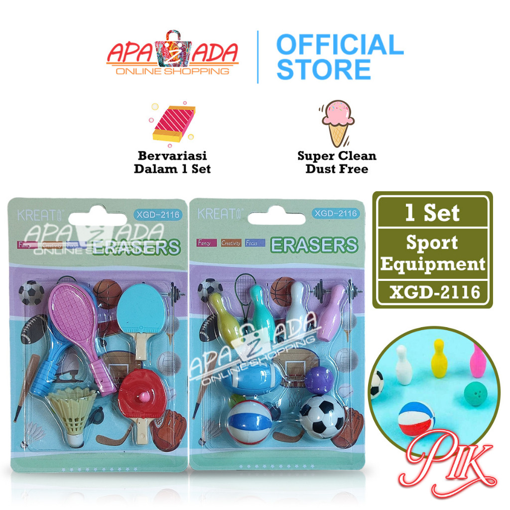 

Apazada Penghapus Pensil Murah [1 Set - 5/8 Pcs Penghapus] / Hapusan Sport Equipment / Eraser Pensil XGD-2116