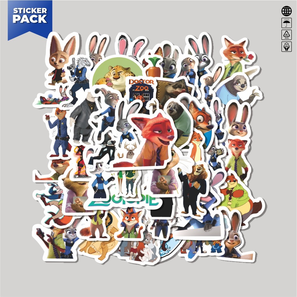 

[100PCS]Stiker Pack Sticker Kartun Zootopia Sticker Aesthetic Vinyl Anti Air Dekorasi Sticker Laptop Buku Journal Koper Helm Casing HP Gitar Helm Skateboard