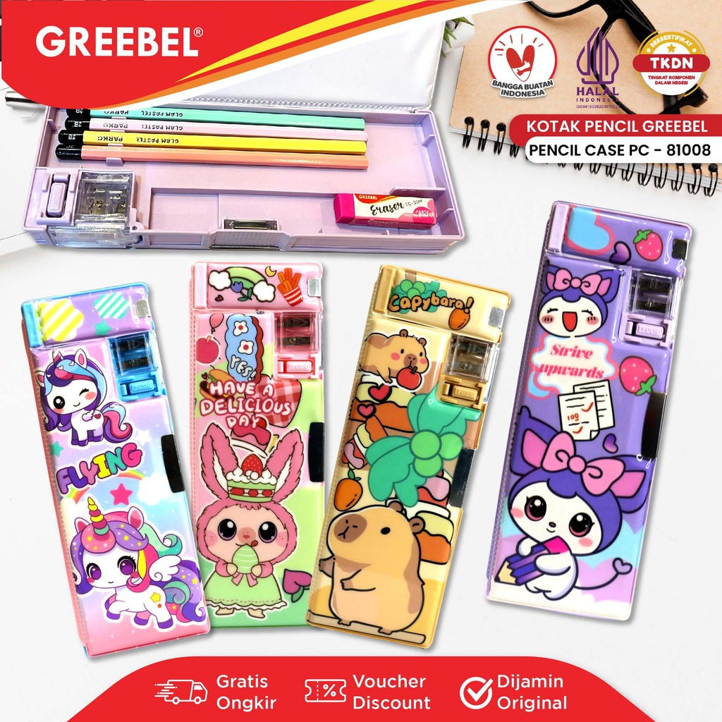 

GREEBEL Kotak Pensil Magnet Multifungsi Serutan / Tempat Pensil Serutan Lucu (81008) / Pencil Case / Pensil Bag Anak Sekolah