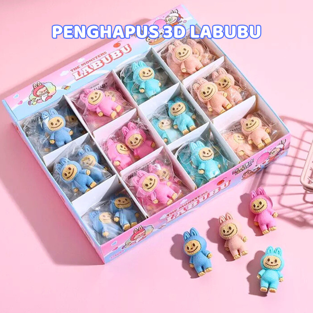 

Penghapus Pensil Karakter Lucu Pencil Eraser Murah Pengapus Hapusan Kecil Miniatur 3D Labubu