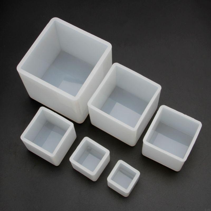 

R3MC 6Pcs Square Resin Mold Cube Silicone Molds Resin Casting Jewelry Making 6 Sizes