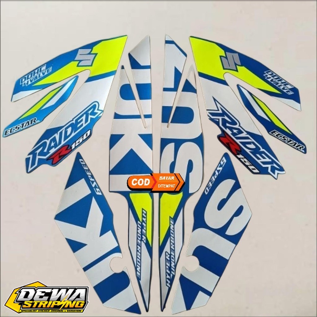 Striping Satria raider Fu 150 fi 2019 2020 2021 injeksi gp series biru