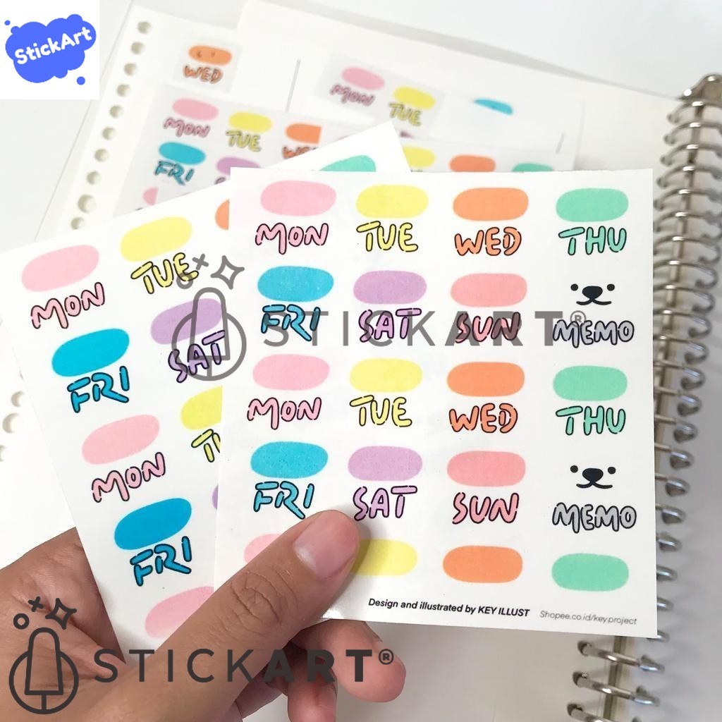 

[STICKART] TRANSPARENT sticker daily/ daily planner sticker/ stiker jurnal transparan BAHAN DAN KWALITAS PREMIUM