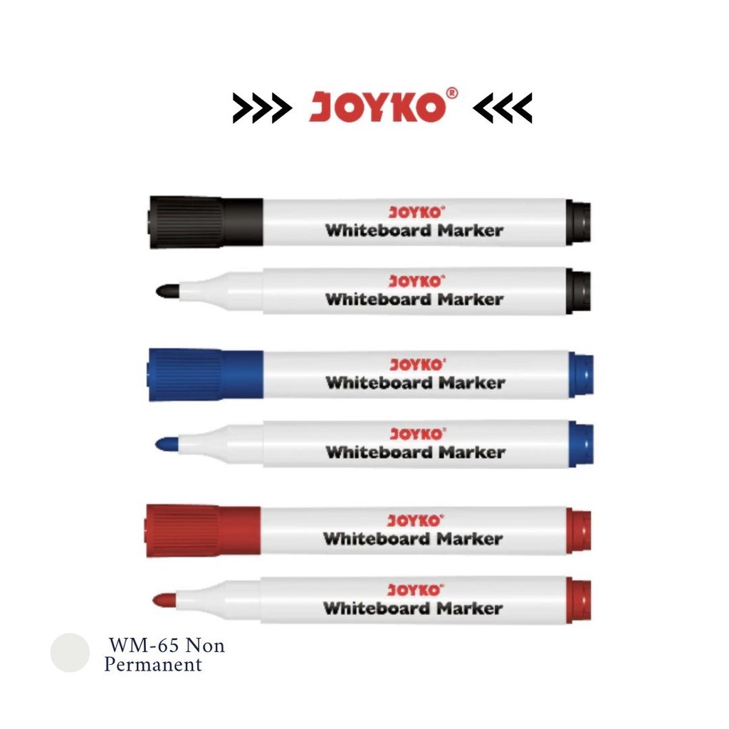 

Spidol Papan Tulis White Board Joyko WM-65 Non Permanent Marker Warna Hitam Merah Biru - Jual Satuan
