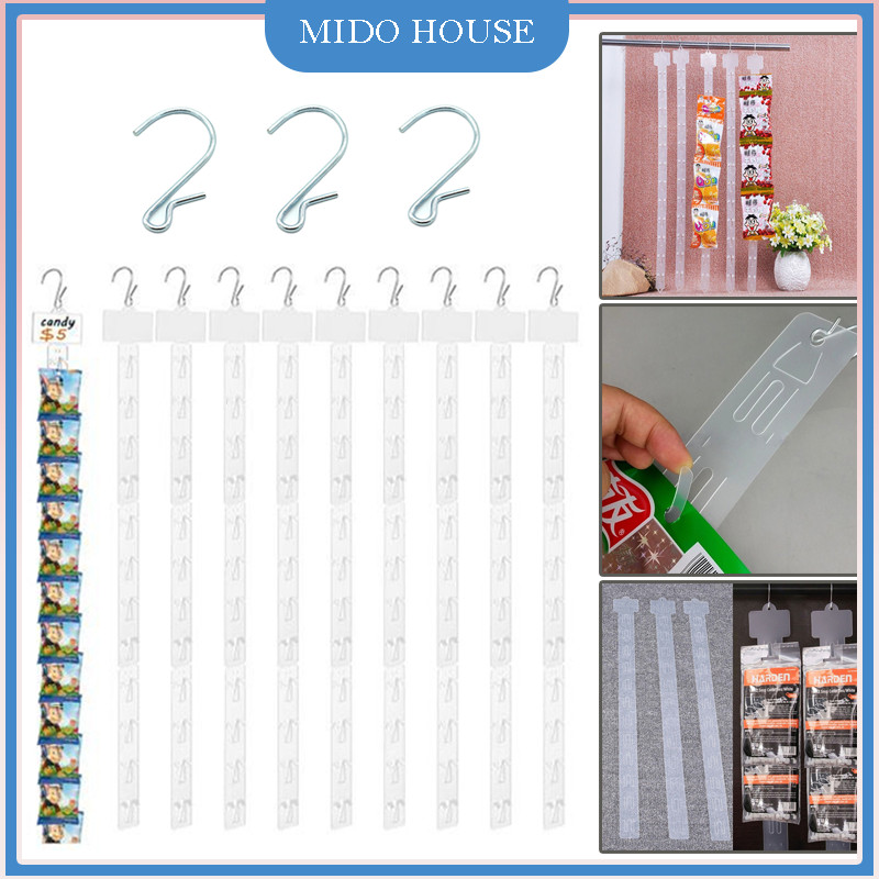 20PCS Clip Strip Display Makanan/Snack Hanging Strip/Clear Long Display Hanging Strips/Strip Gantung