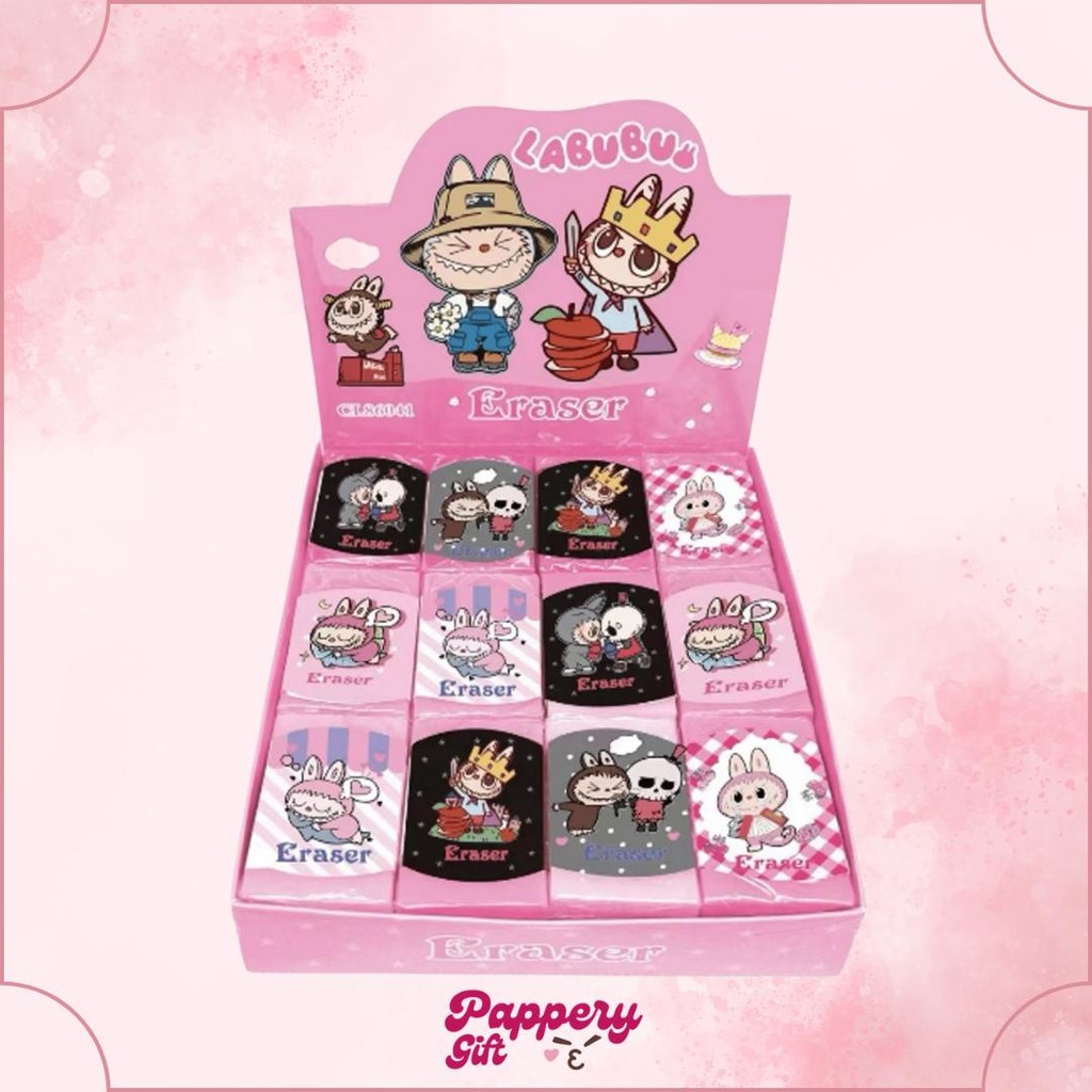 

24PCS PENGHAPUS BENTUK MOTIF / PENGHAPUS JELLY LABUBU KARAKTER LUCU GROSIR- SE0440